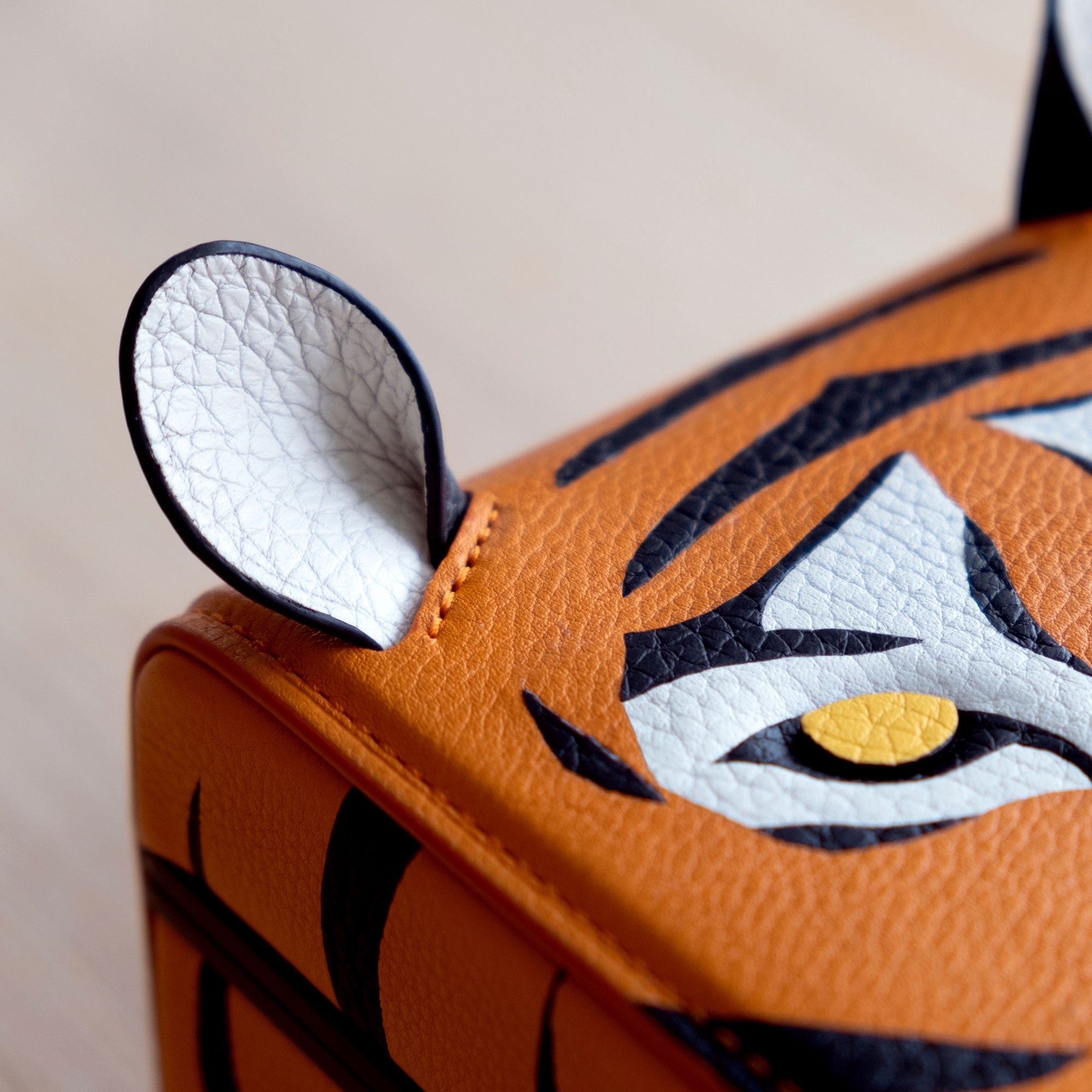 single watch case with tiger design. luxury watch case handmade in canada