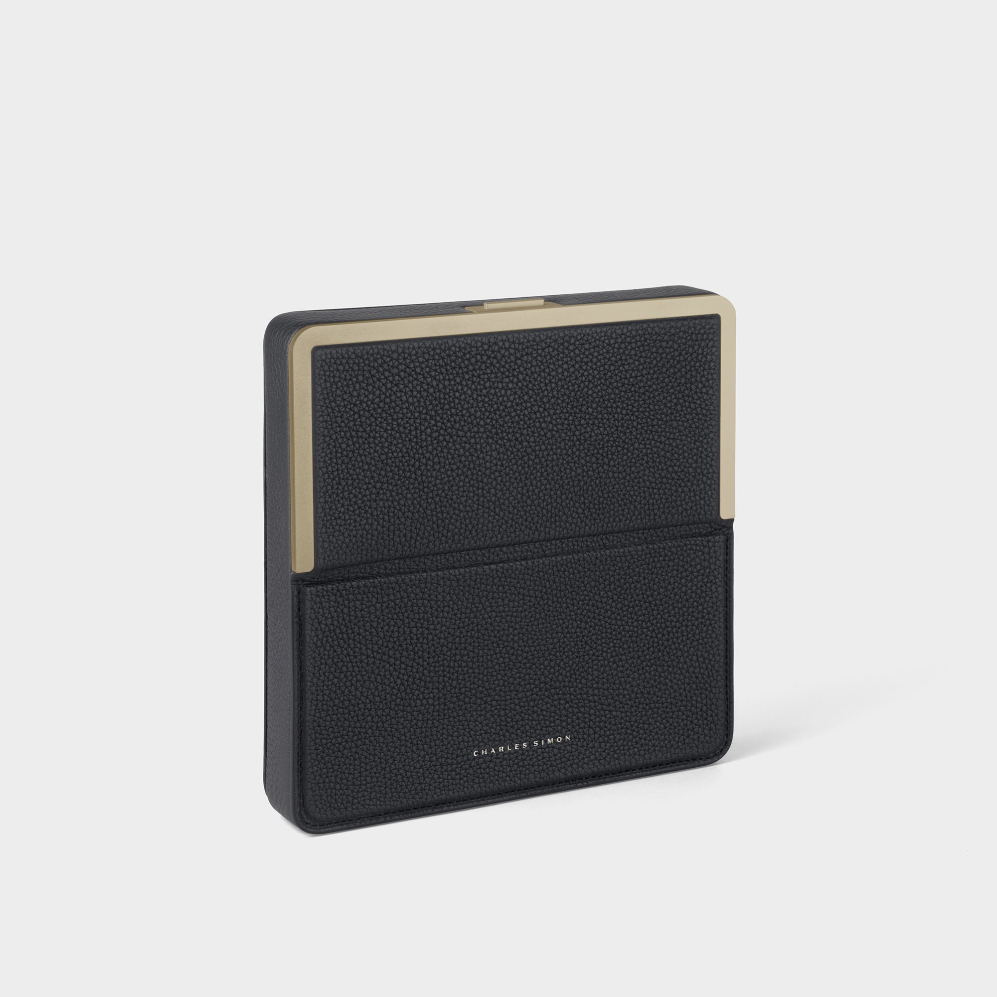 Fraser Travel Wallet in black and champagne Charles Simon