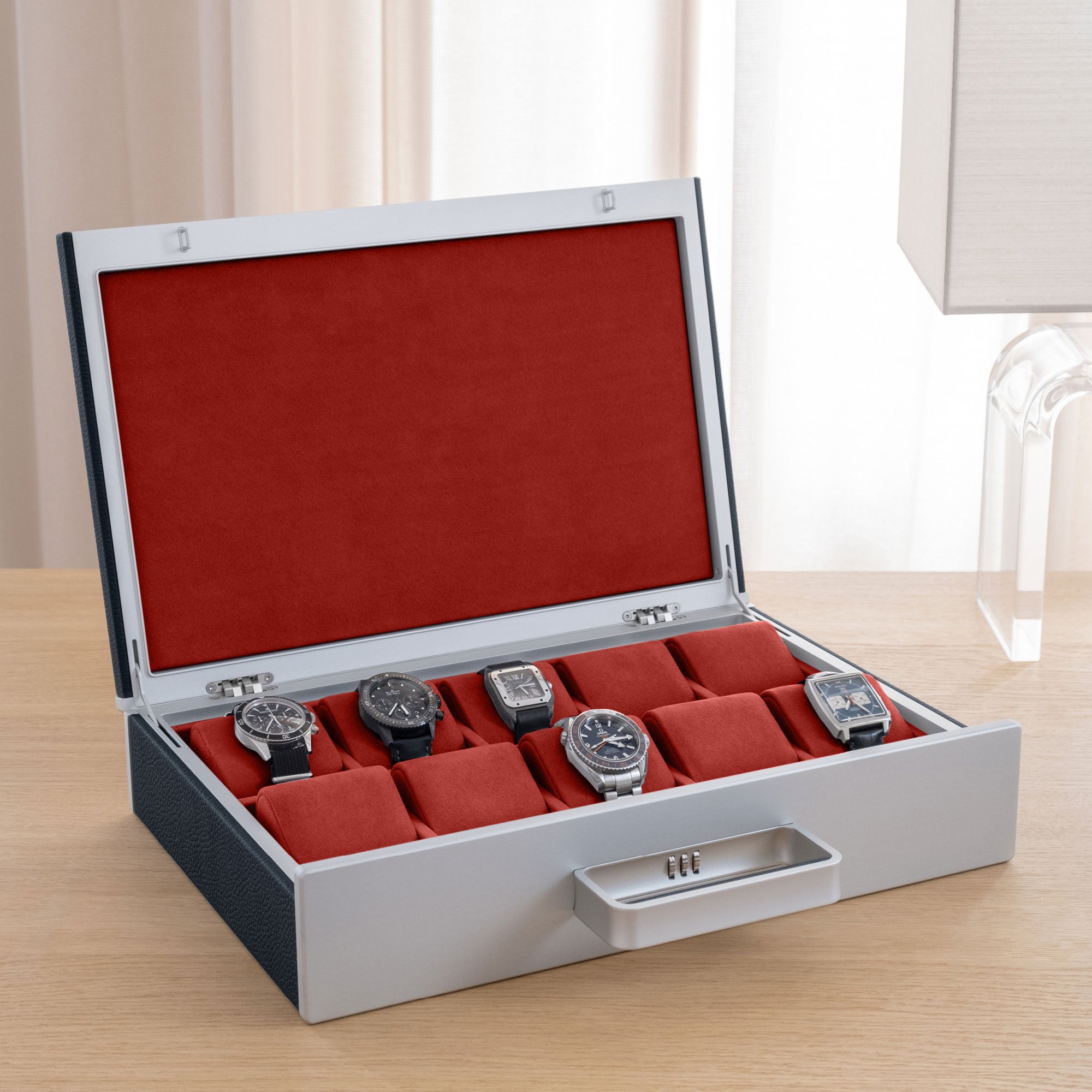 MACKENZIE 10 WATCH BRIEFCASE - MARINE / GREY