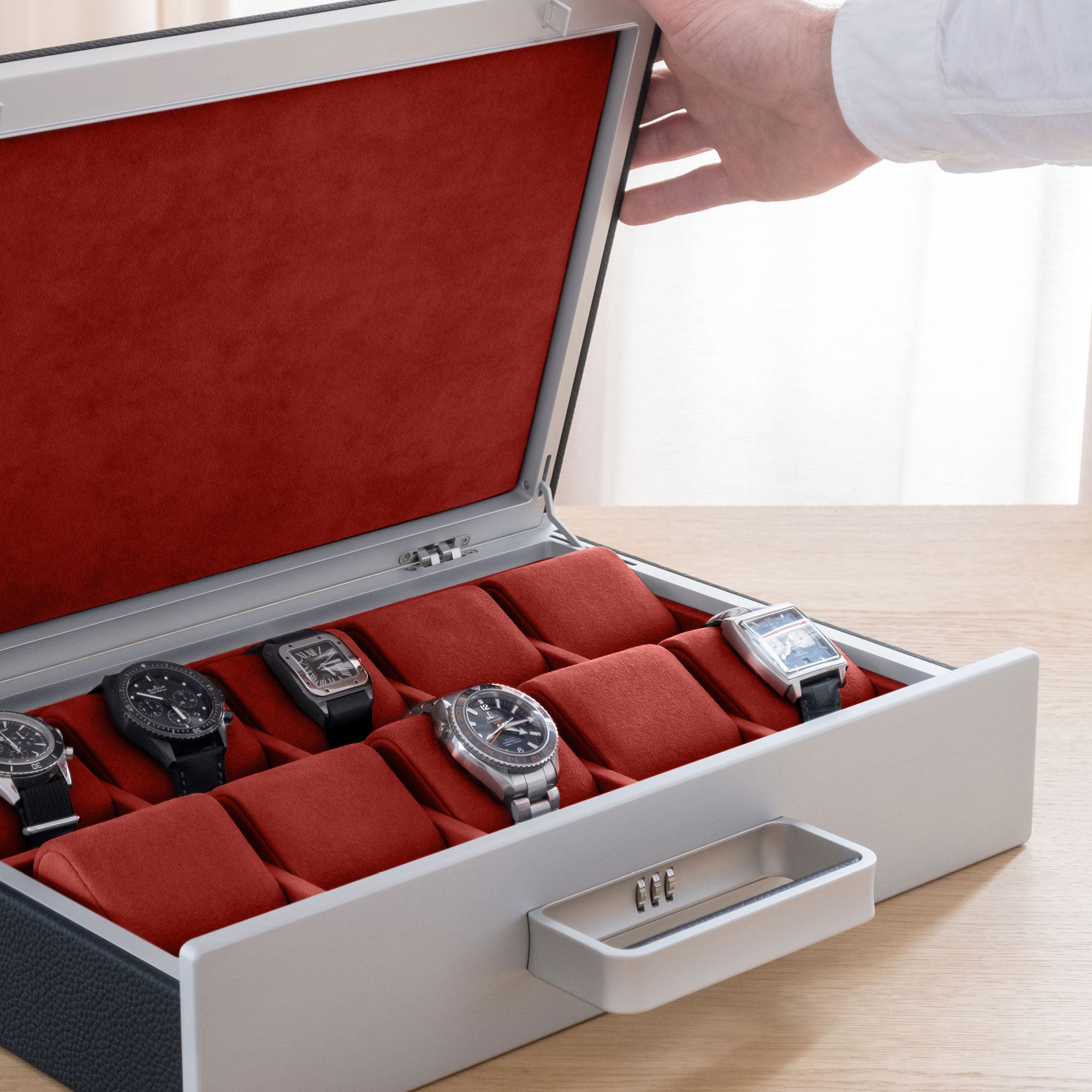 MACKENZIE 10 WATCH BRIEFCASE - MARINE / GREY