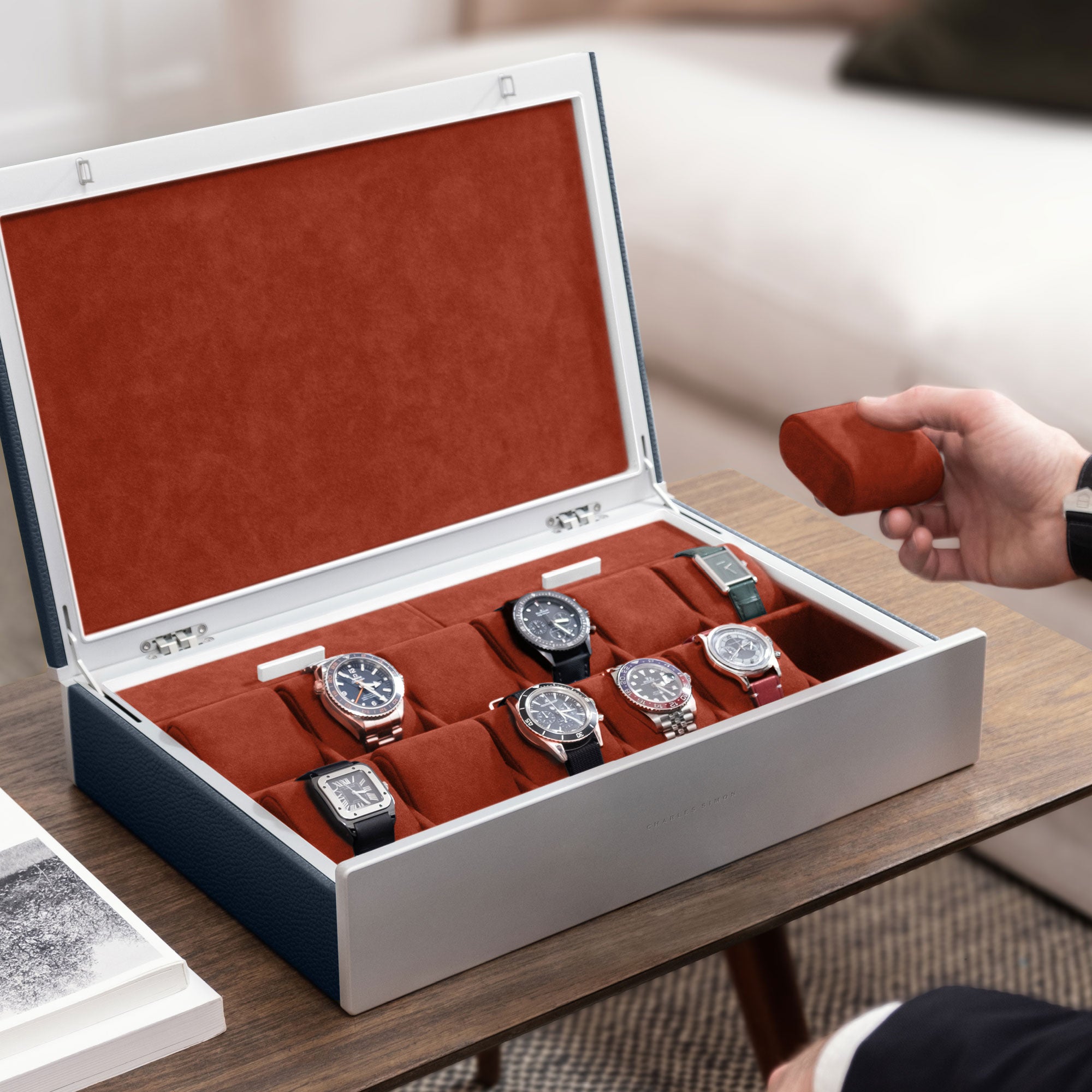 MACKENZIE 12 WATCH BRIEFCASE - MARINE / GREY