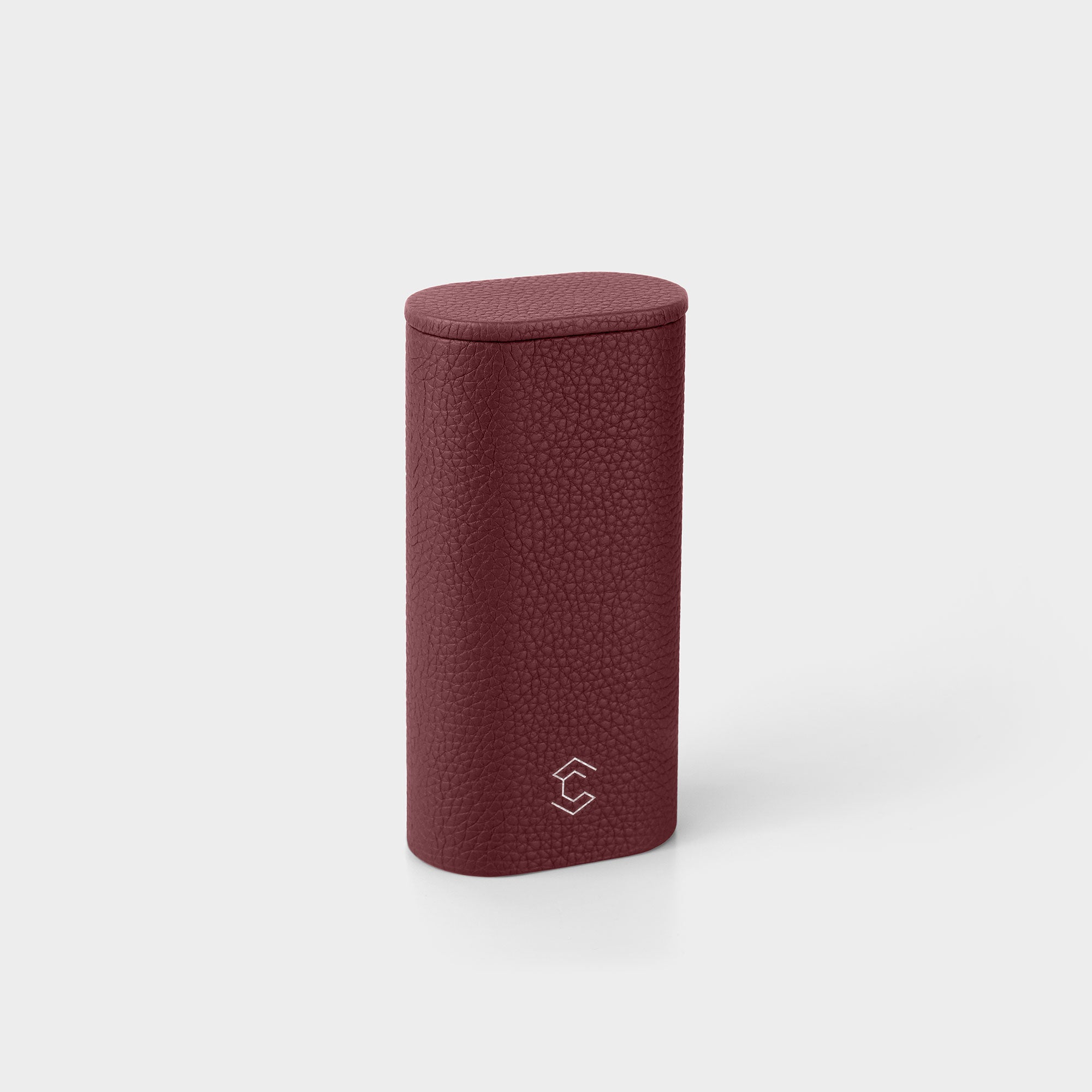 Travel watch roll in leather for one timepiece in burgundy