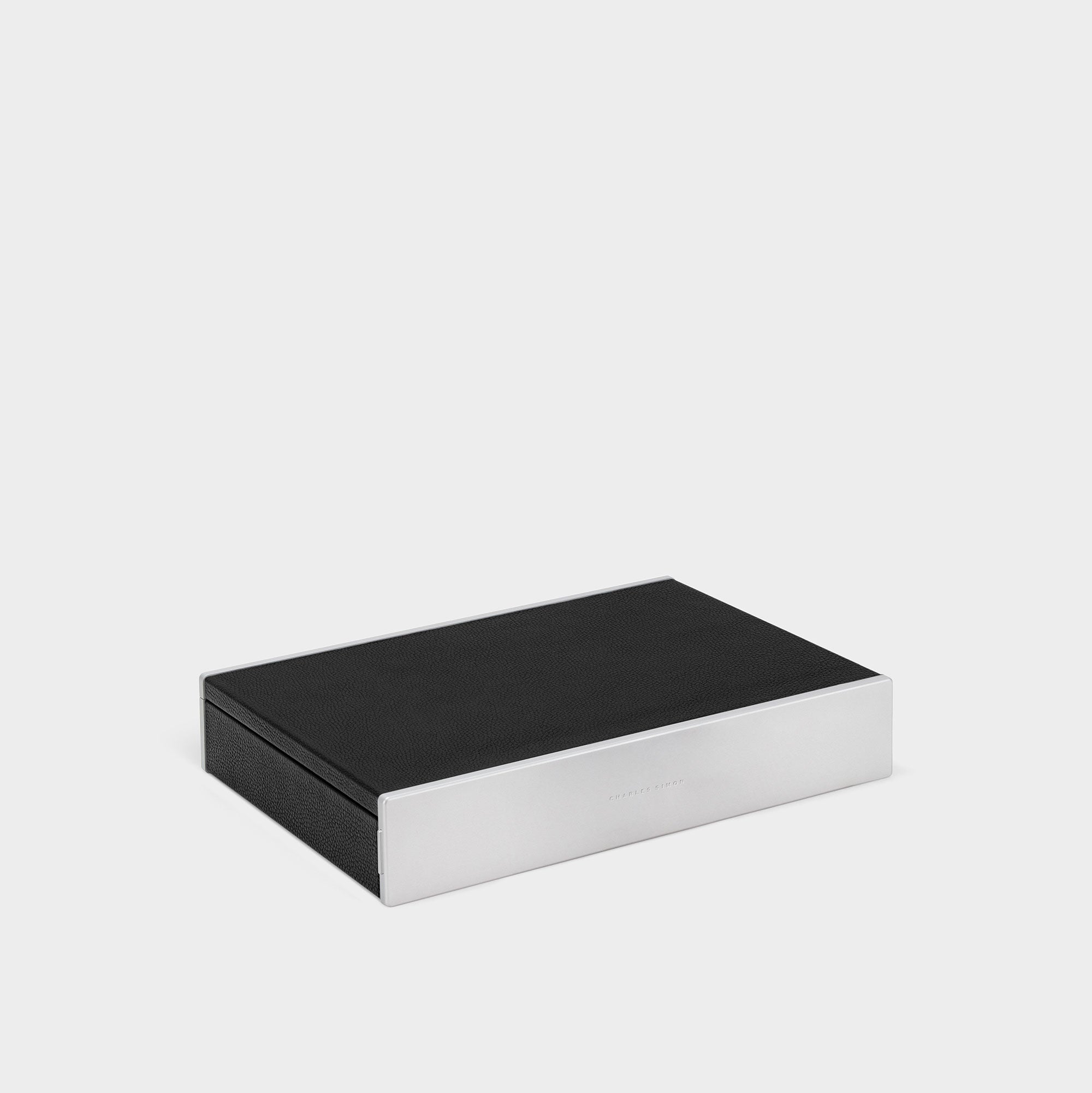 Product photo of closed Spence 12 watch box for a watch collection of up to 12 watches. Handmade in Canada.