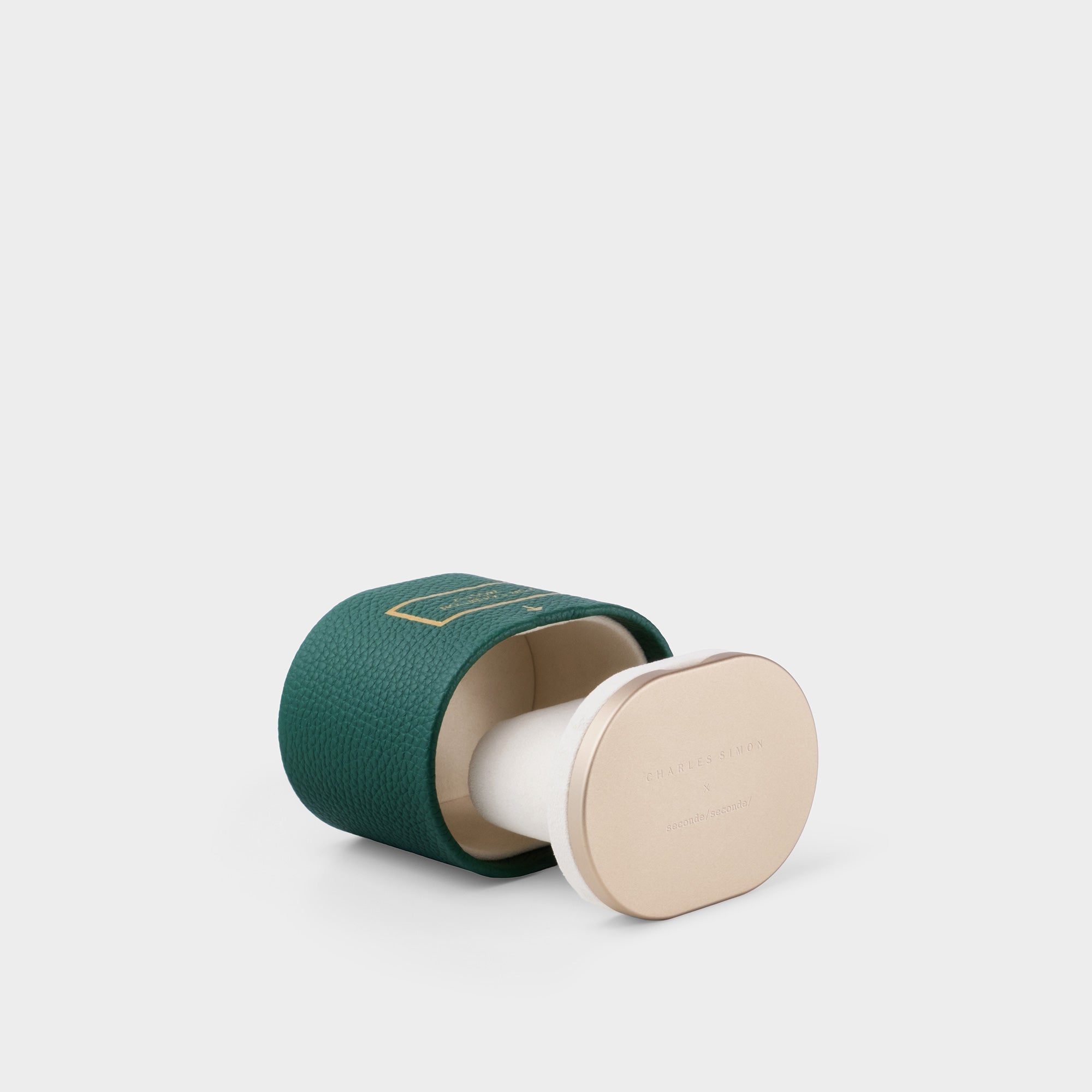 Product photo of the open Charles Simon x seconde/seconde/ collaboration watch roll