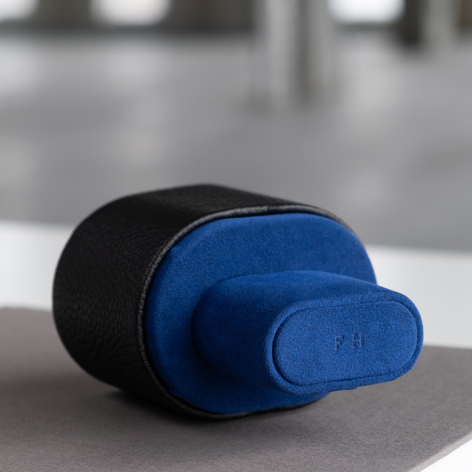 Charles-Simon_bespoke_Theo_black_Cobalt personalized with initials