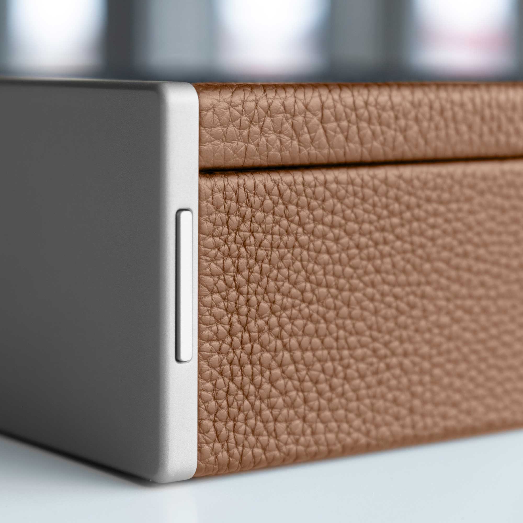 TAYLOR 2 WATCH AND JEWELRY BOX - TAN / GREY