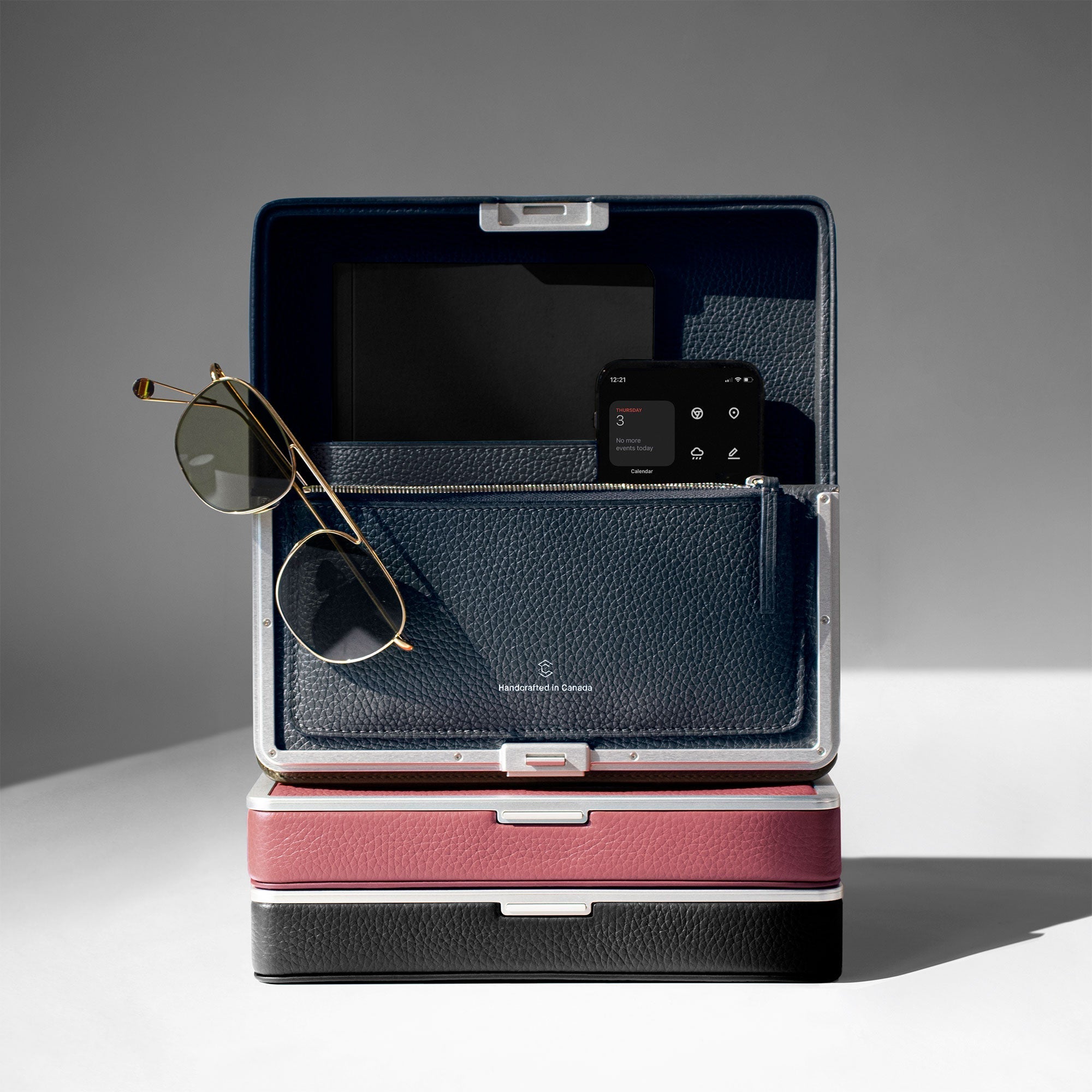 Lifestyle shot of Fraser travel wallet by Charles Simon made to hold all travel essentials