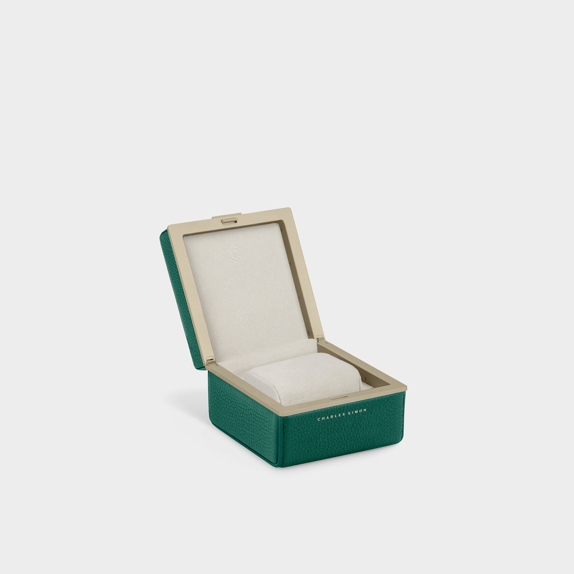 Eaton 1 Watch Case in emerald and champagne - Charles Simon