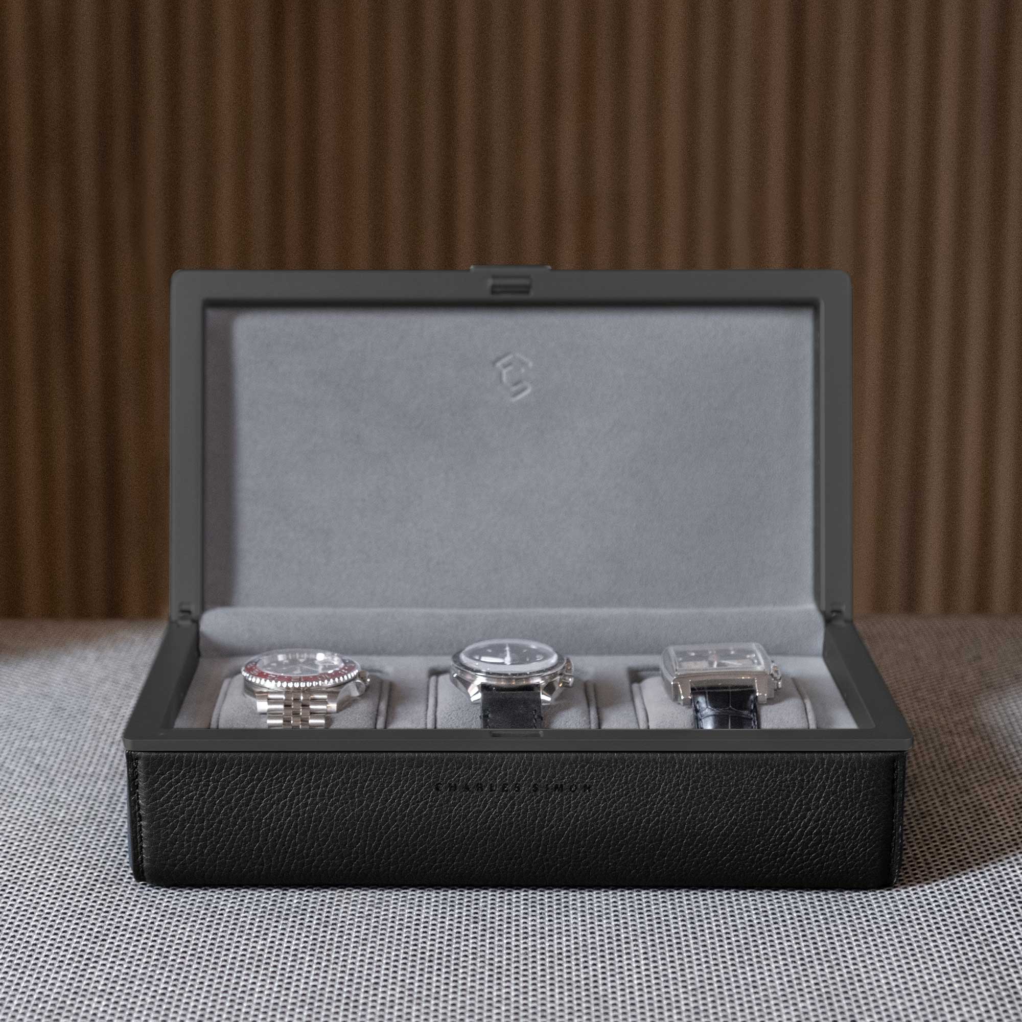 EATON 3 WATCH CASE - BLACK / ANTHRACITE