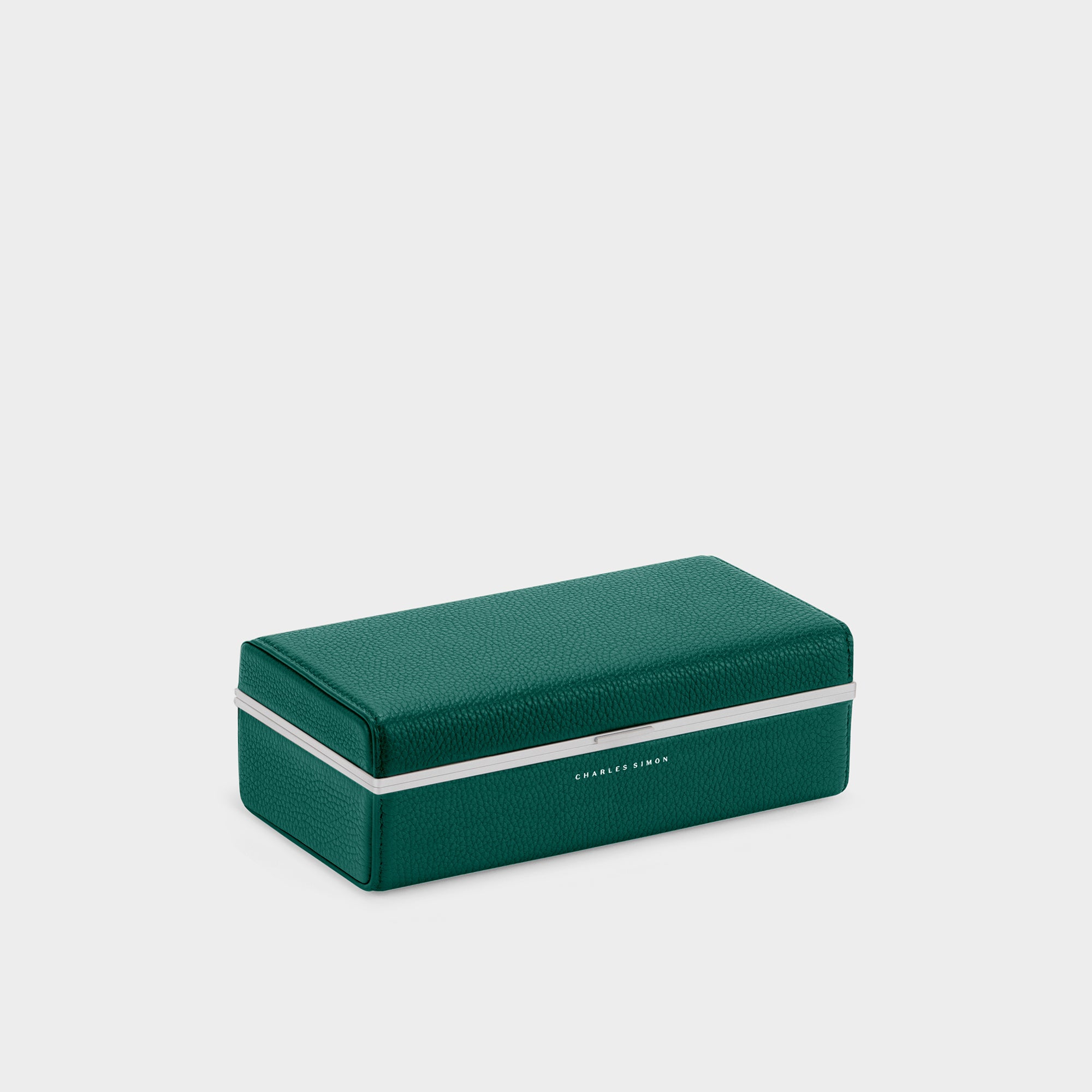 Charles Simon leather watch case in emerald