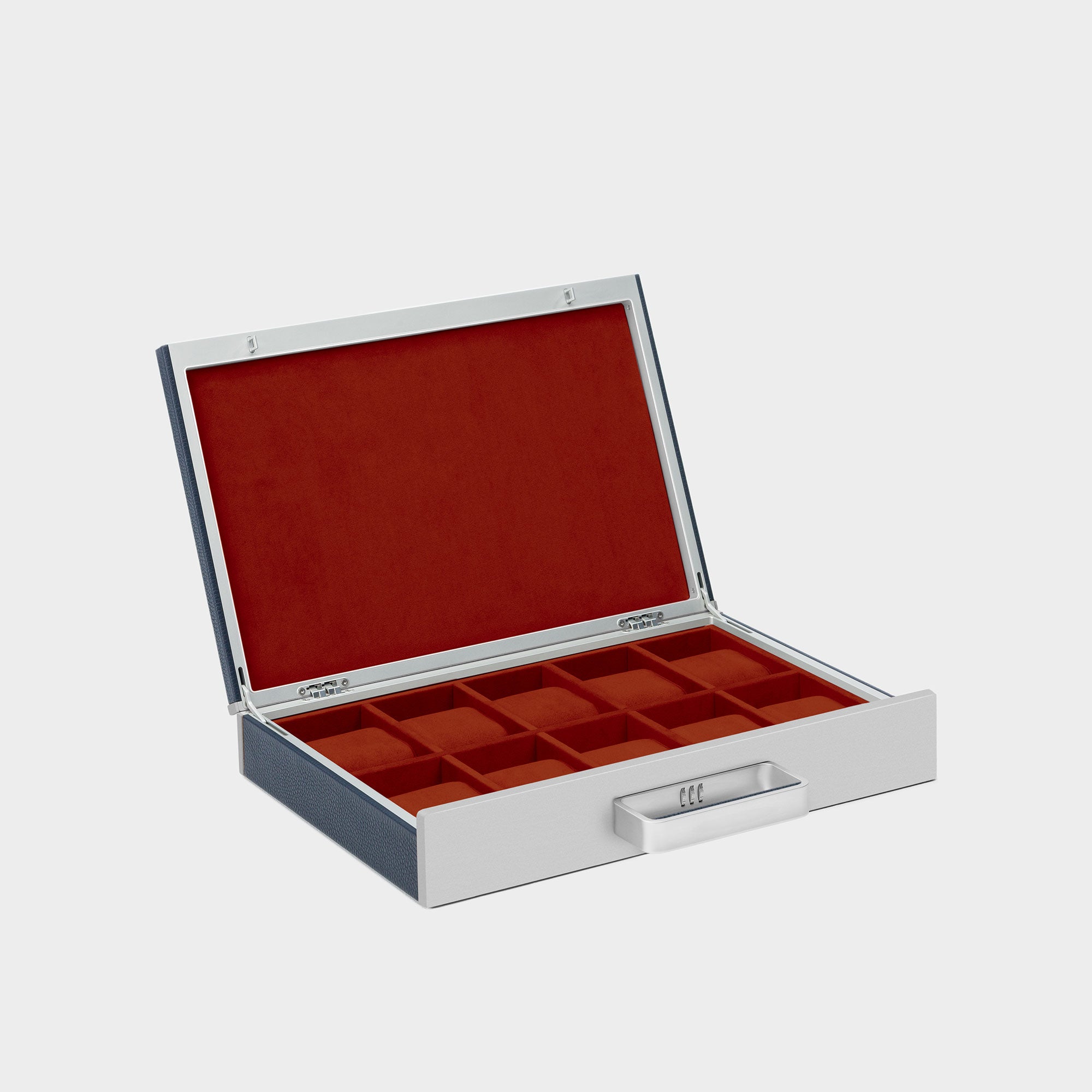 MACKENZIE 10 WATCH BRIEFCASE - MARINE / GREY