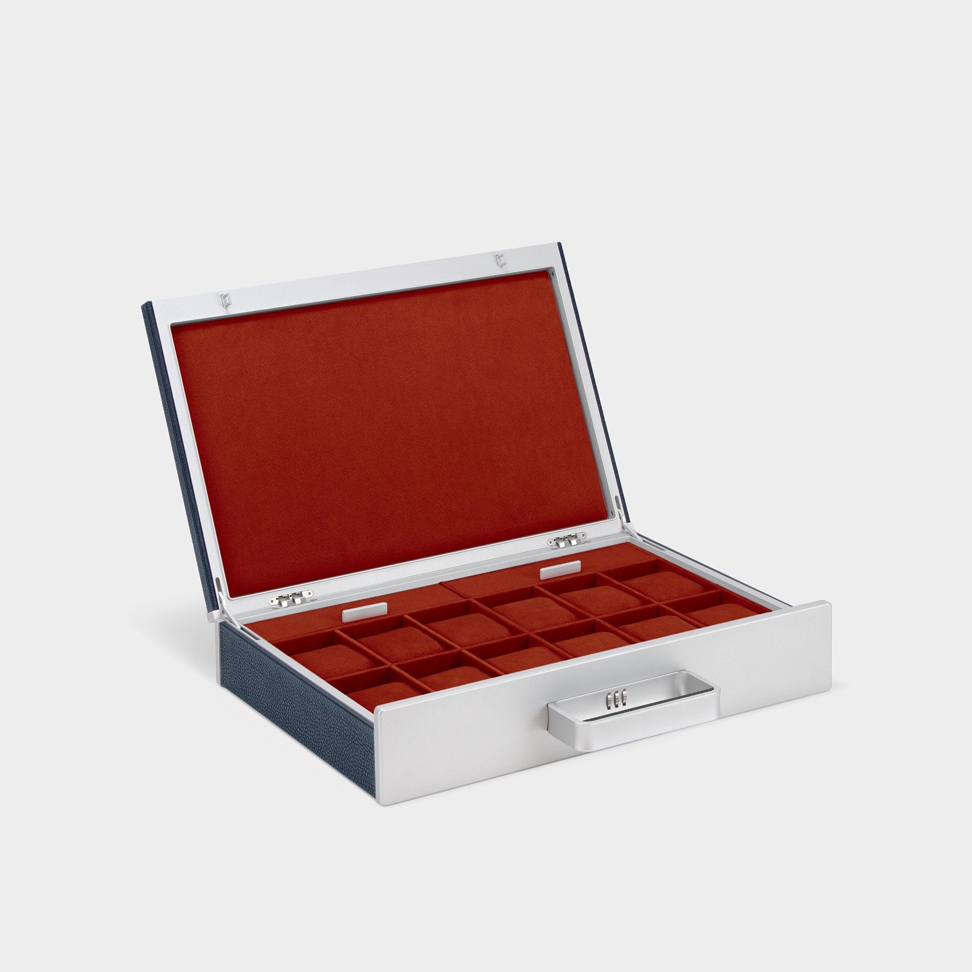 MACKENZIE 12 WATCH BRIEFCASE - MARINE / GREY