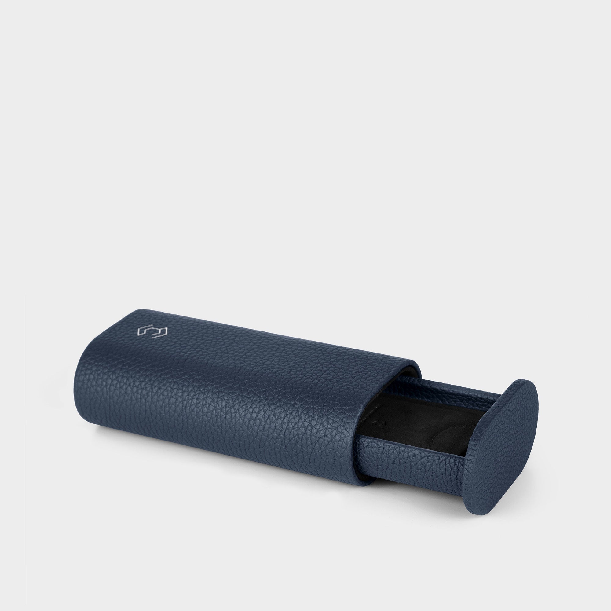 Travel watch roll by Charles Simon. Handcrafted in Canada from marine Taurillon leather.