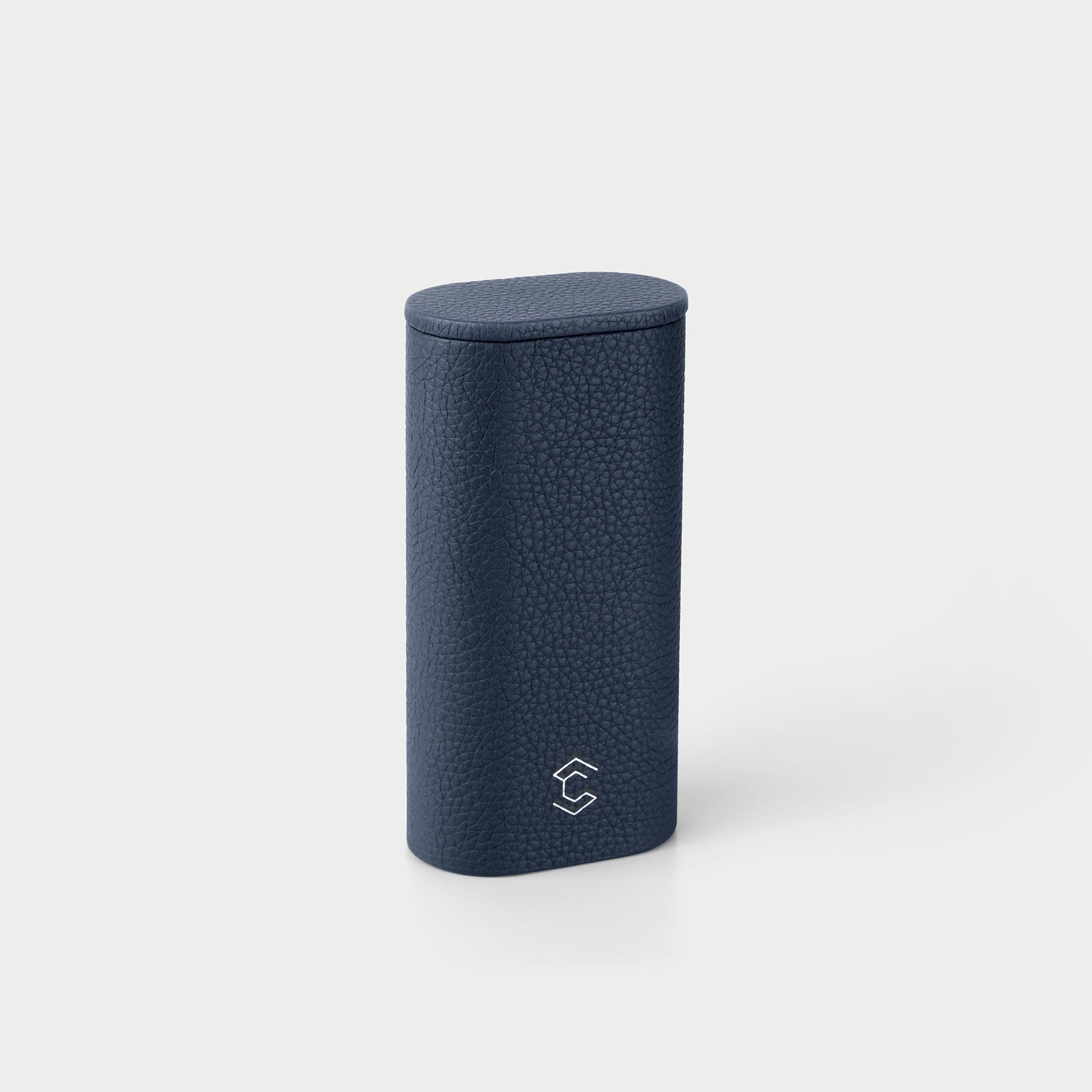 Product photo of closed standing Oscar 1 Tall Travel Watch roll made from marine leather.