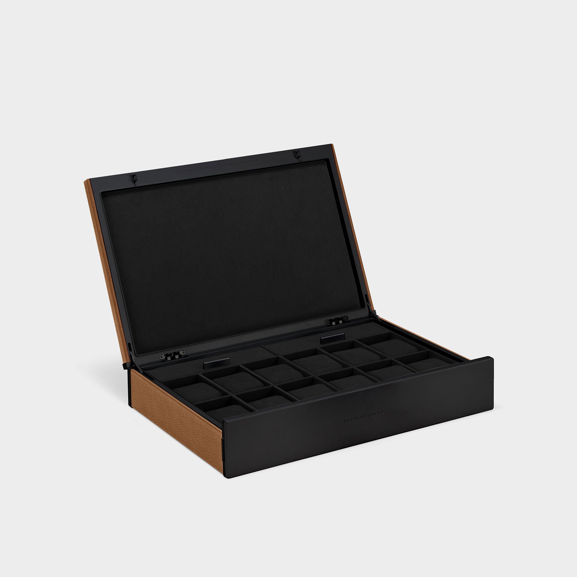 SPENCE 12 COFFRET À MONTRES - TAN / NOIR