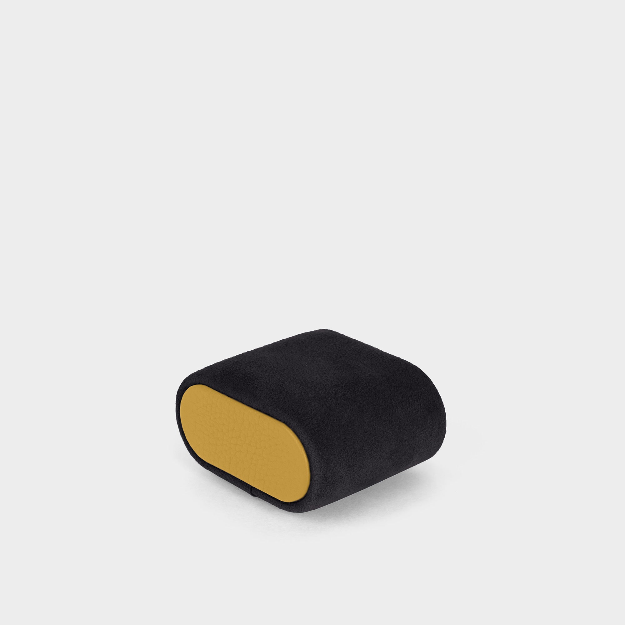 Soft Alcantara cushion with contrasting sunflower leather accents