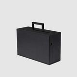 Charles Simon Rupert carry-on suitcase in all black 3/4 view