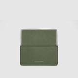 Khaki travel wallet made from premium leather 