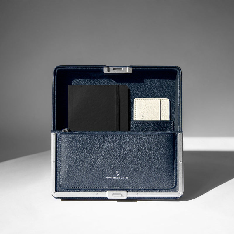 Lifestyle shot of Fraser travel wallet by Charles Simon made to hold all travel essentials